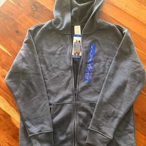 Danskin Blue/Gray Zip-Up Casual Jacket with Standing Collar